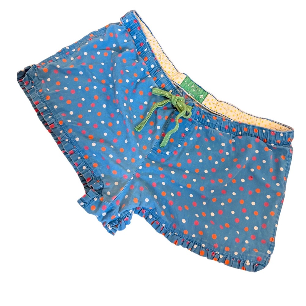 SO Y2k 2000s Blue Polka Dot Ruffle Pajama Shorts‎ Sleepwear